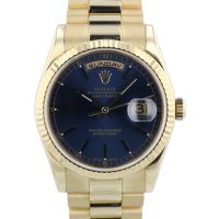 Gents Rolex Day Date 118238 18 CT case with Blue dial