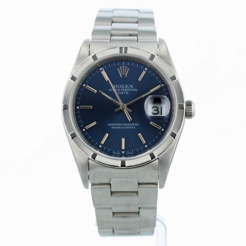 Engine Turned Bezel on Rolex Oyster Perpetual Date